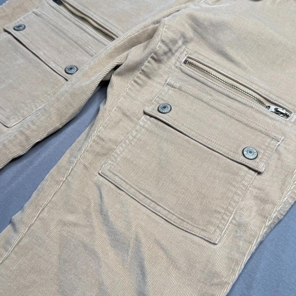 Vintage Y2K GAP Stretch Corduroy Utility Cargo Bootcut Pants Tan Beige, Size 4 - Picture 5 of 8